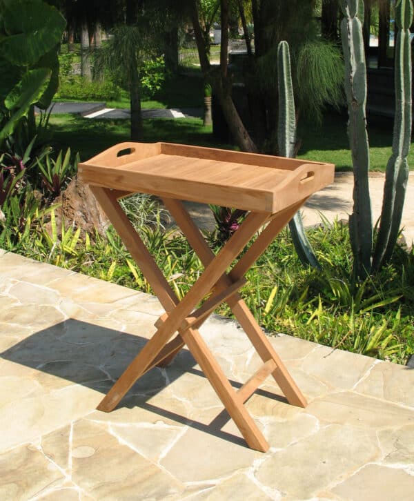 Teak Folding Tray Table