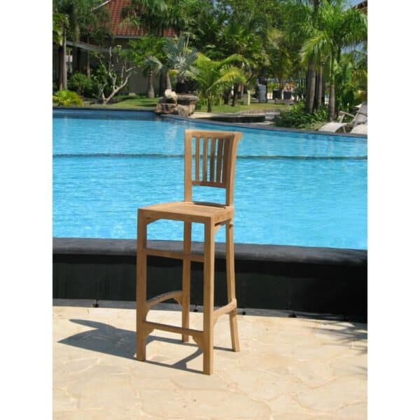 Teak High Bar Stool
