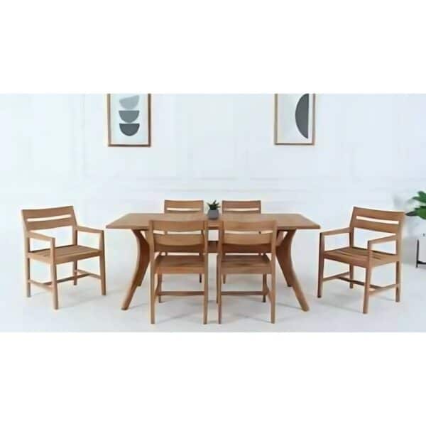Teak Jasmine Dining Table + 6 Chairs
